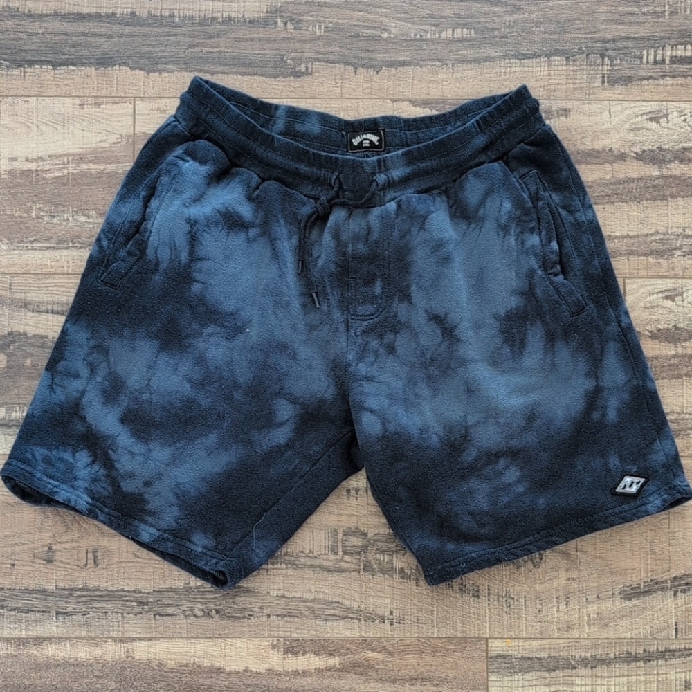 Billabong Blue Tie-Dye Fleece Sweat Shorts